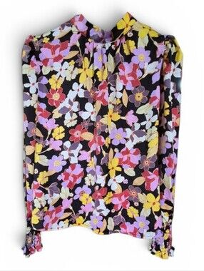 WHO WHAT WEAR Bohemian Garden Blouse - Size M